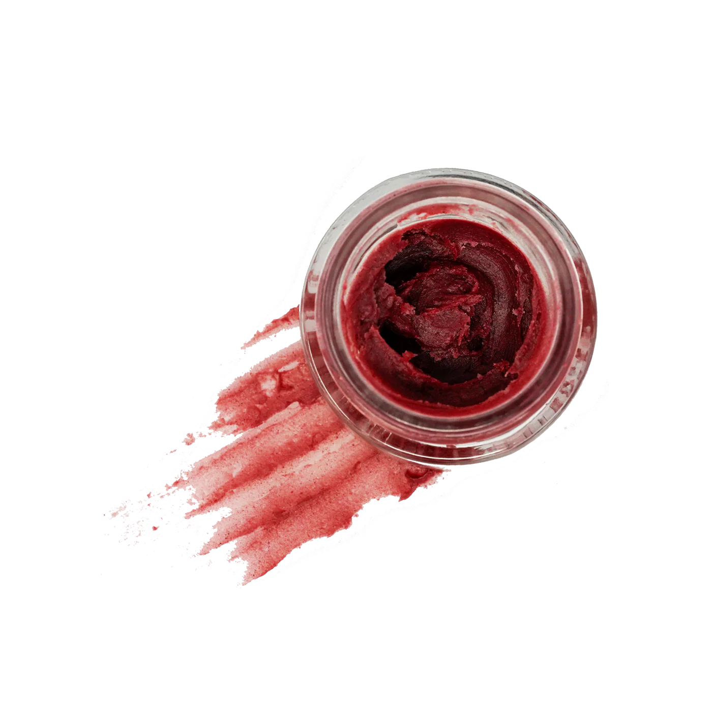 Maska Organics Mystic Mellow Blush Lip Butter — open jar showcasing the creamy beetroot-infused lip butter texture with a natural blush tint, nourishing botanicals and rich hydration for soft lips